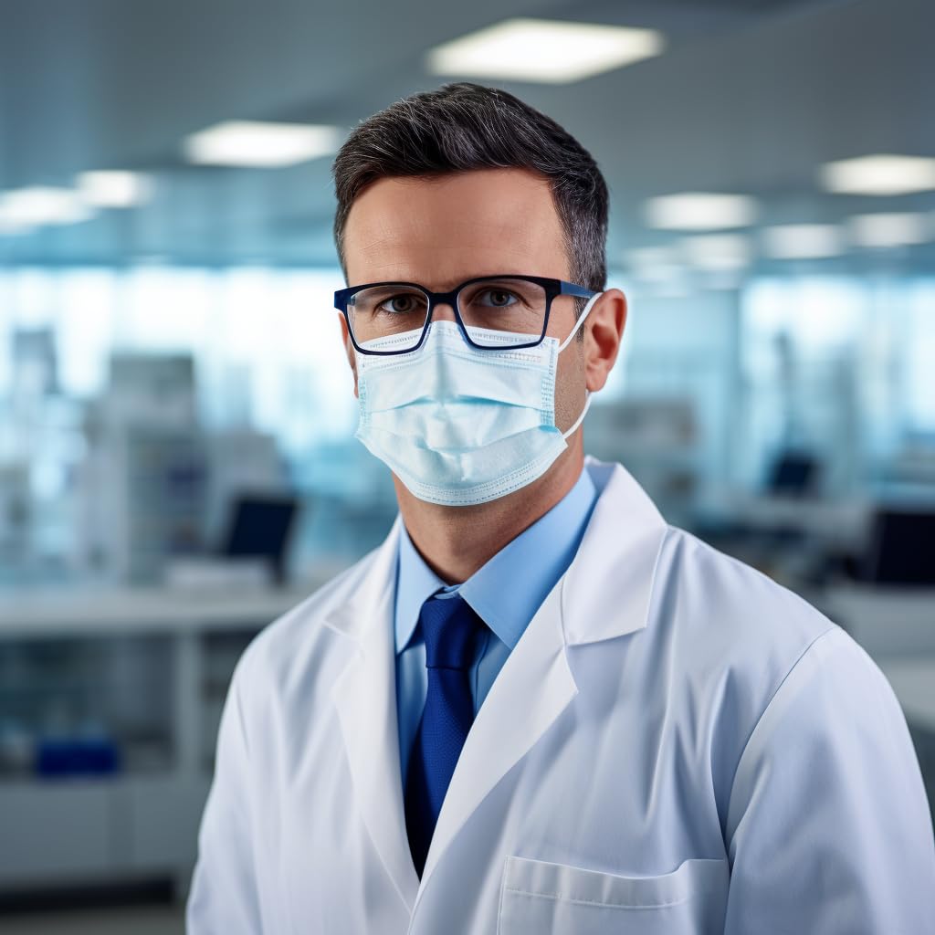 GorgousCare Disposable Face Masks, ASTM Level 3 Surgical Mask with 3 Ply Protection & Elastic Earloop, 50 Pack Blue