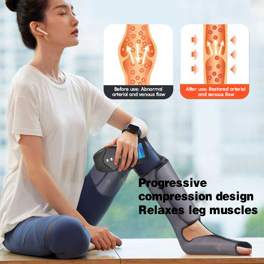 GorgousCare Air Compression Leg Massager for Circulation & Pain Relief, Calf and Foot Massager with Multiple Modes & Intensity Levels, Adjustable Wraps for Home & Office Use