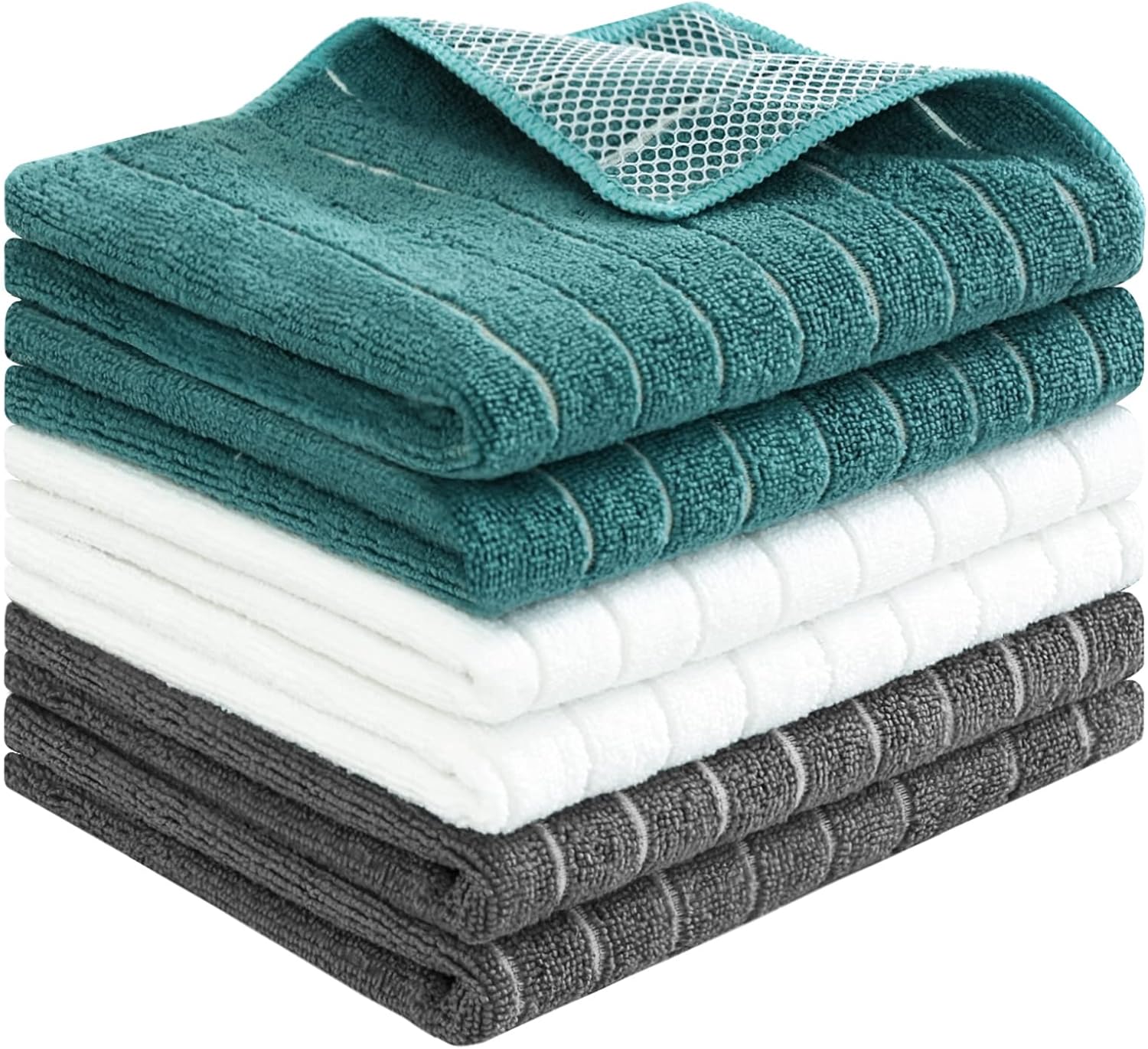 PY HOME & SPORTS Dish Towels Set, 100% Cotton Waffle Weave Kitchen Towels 4 Pieces, Super Absorbent Kitchen Hand Dish Cloths for Drying and Cleaning (17 x 25 Inches, Set of 4)
