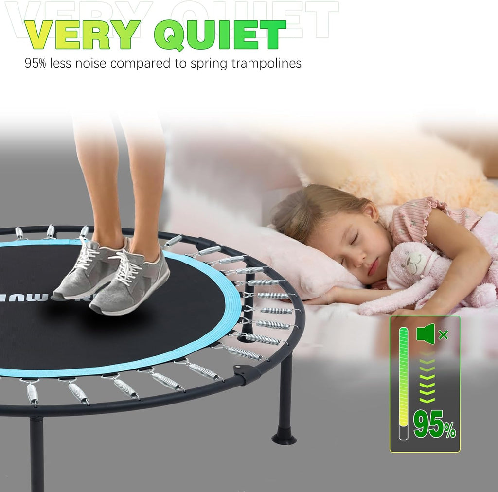 Trampoline for Kids, Adjustable Baby Toddler Trampoline with Basketball Hoop, 440lbs Indoor Outdoor Toddler Trampoline with Enclosure