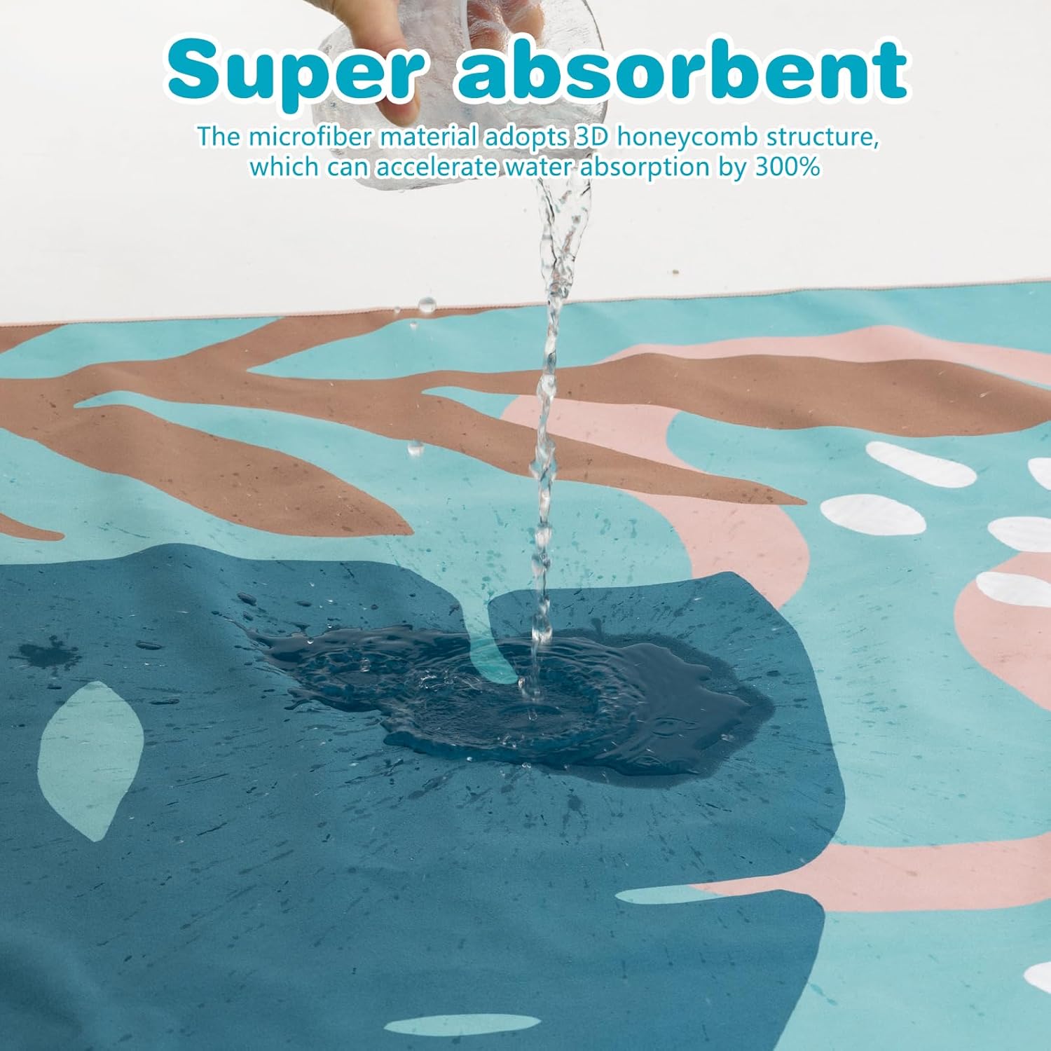 2 Pack Microfiber Beach Towel, Oversized Microfiber Pool Towel 60”x 40”, Sand-Free Beach Towel, Quick Drying Camping Towel, Super Absorbent Bath Blanket, Soft Breathable and Lightweight