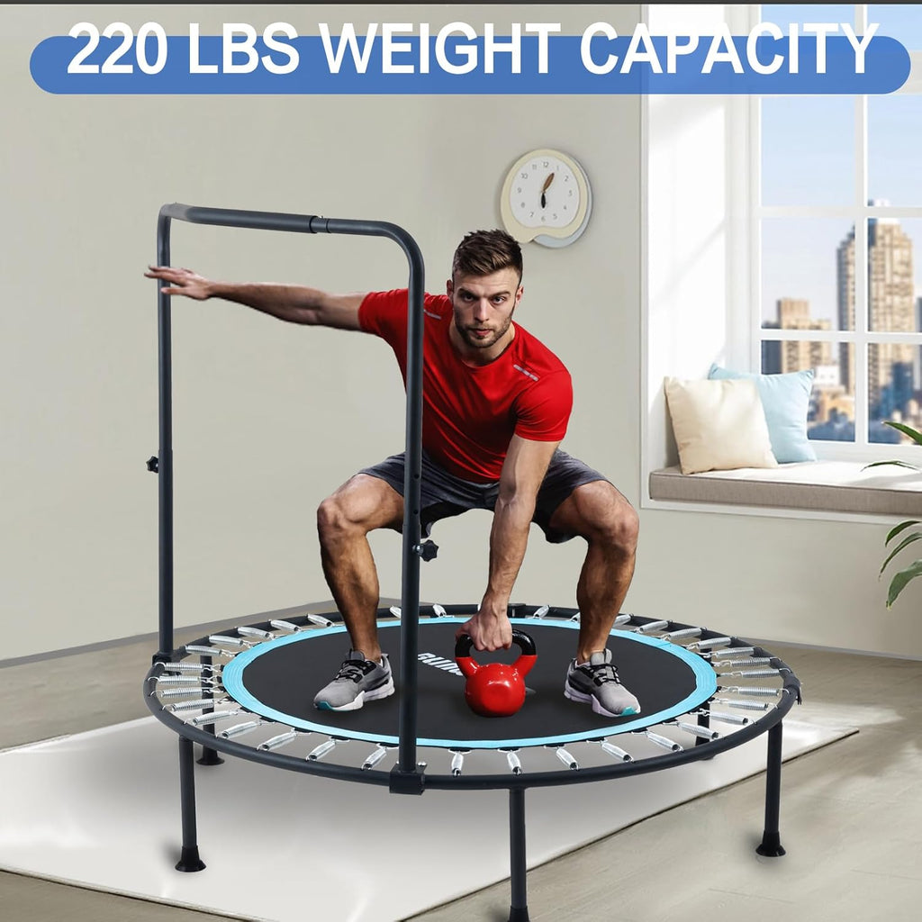 Trampoline for Kids, Adjustable Baby Toddler Trampoline with Basketball Hoop, 440lbs Indoor Outdoor Toddler Trampoline with Enclosure