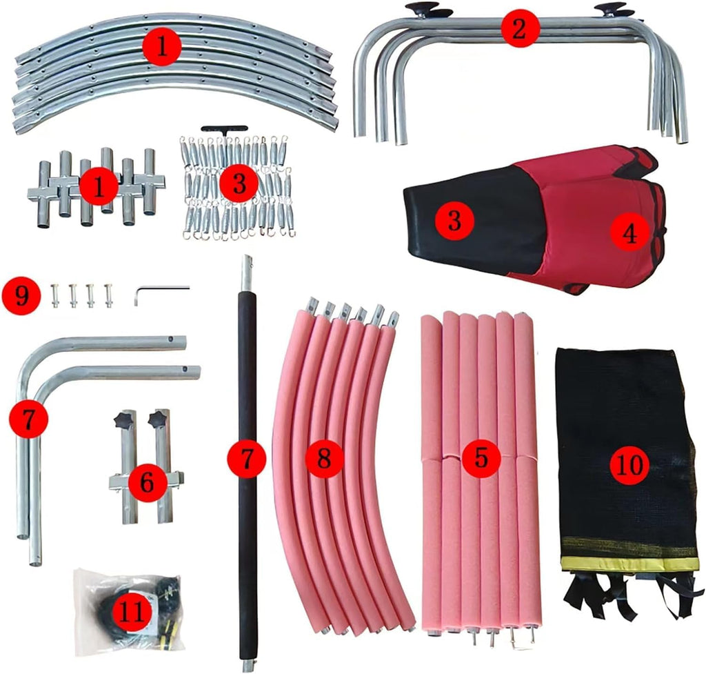 Trampoline for Kids, Adjustable Baby Toddler Trampoline with Basketball Hoop, 440lbs Indoor Outdoor Toddler Trampoline with Enclosure