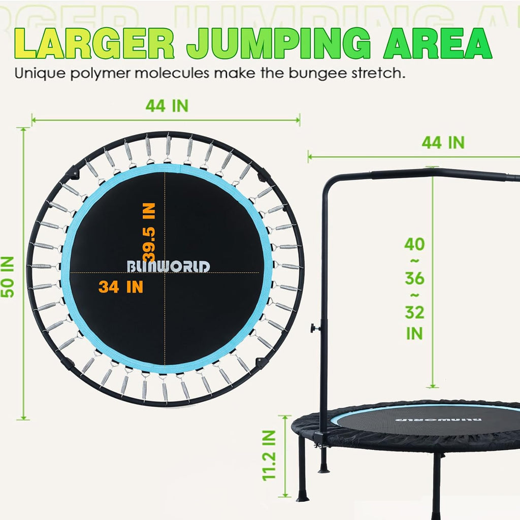 Trampoline for Kids, Adjustable Baby Toddler Trampoline with Basketball Hoop, 440lbs Indoor Outdoor Toddler Trampoline with Enclosure