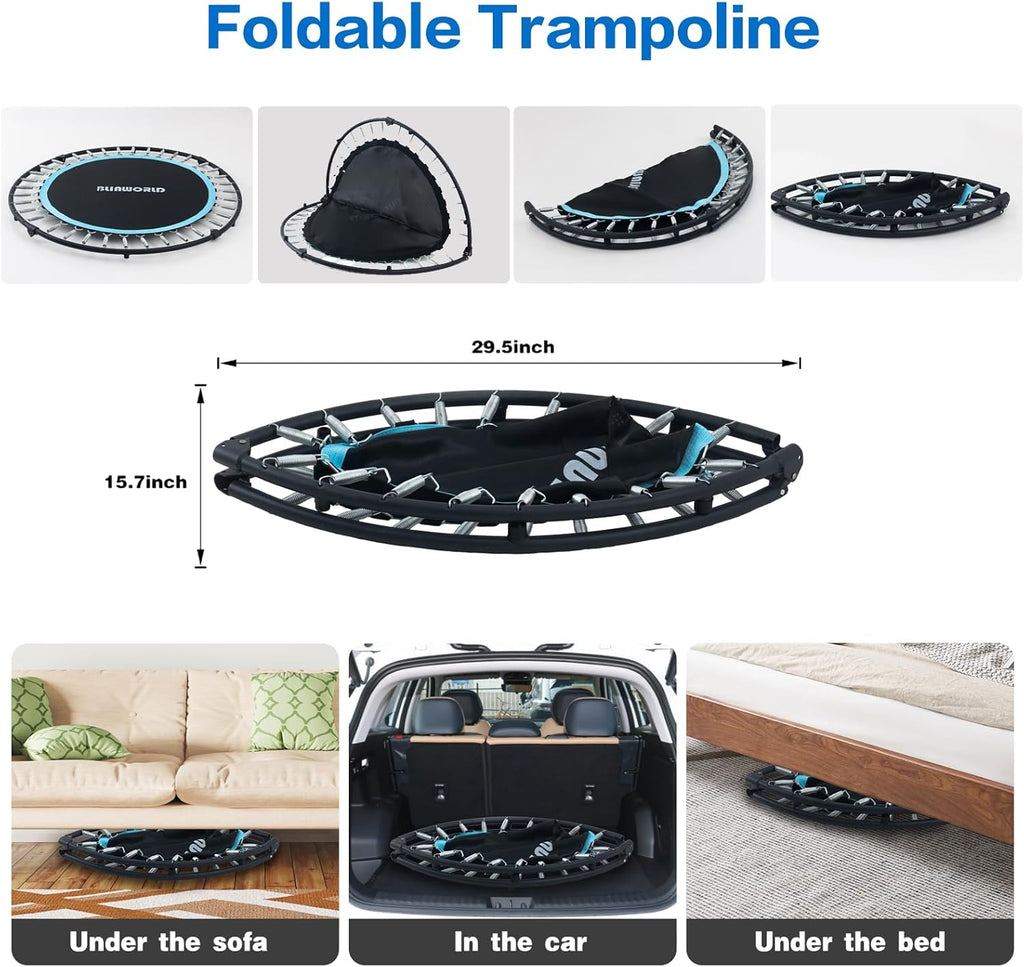 Trampoline for Kids, Adjustable Baby Toddler Trampoline with Basketball Hoop, 440lbs Indoor Outdoor Toddler Trampoline with Enclosure