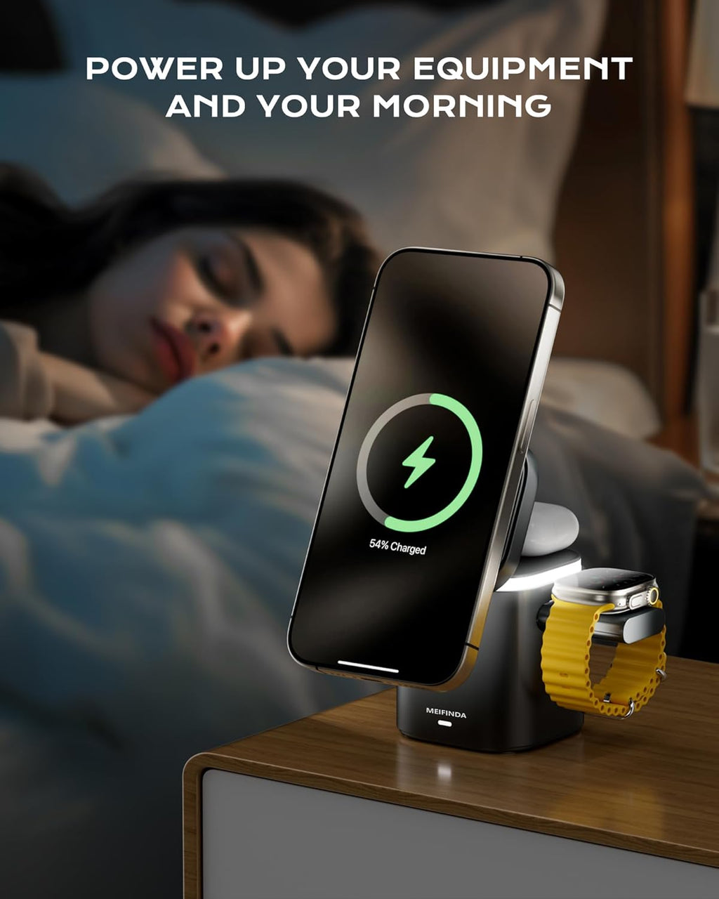 3 in 1 Magnetic Wireless Charging Station for iPhone, Portable MagSafe Wireless Charger Stand iPhone, Travel Magsafe Charger for iPhone 16 15 14 13 12 Pro/Pro Max/Plus Airpods Apple Watch