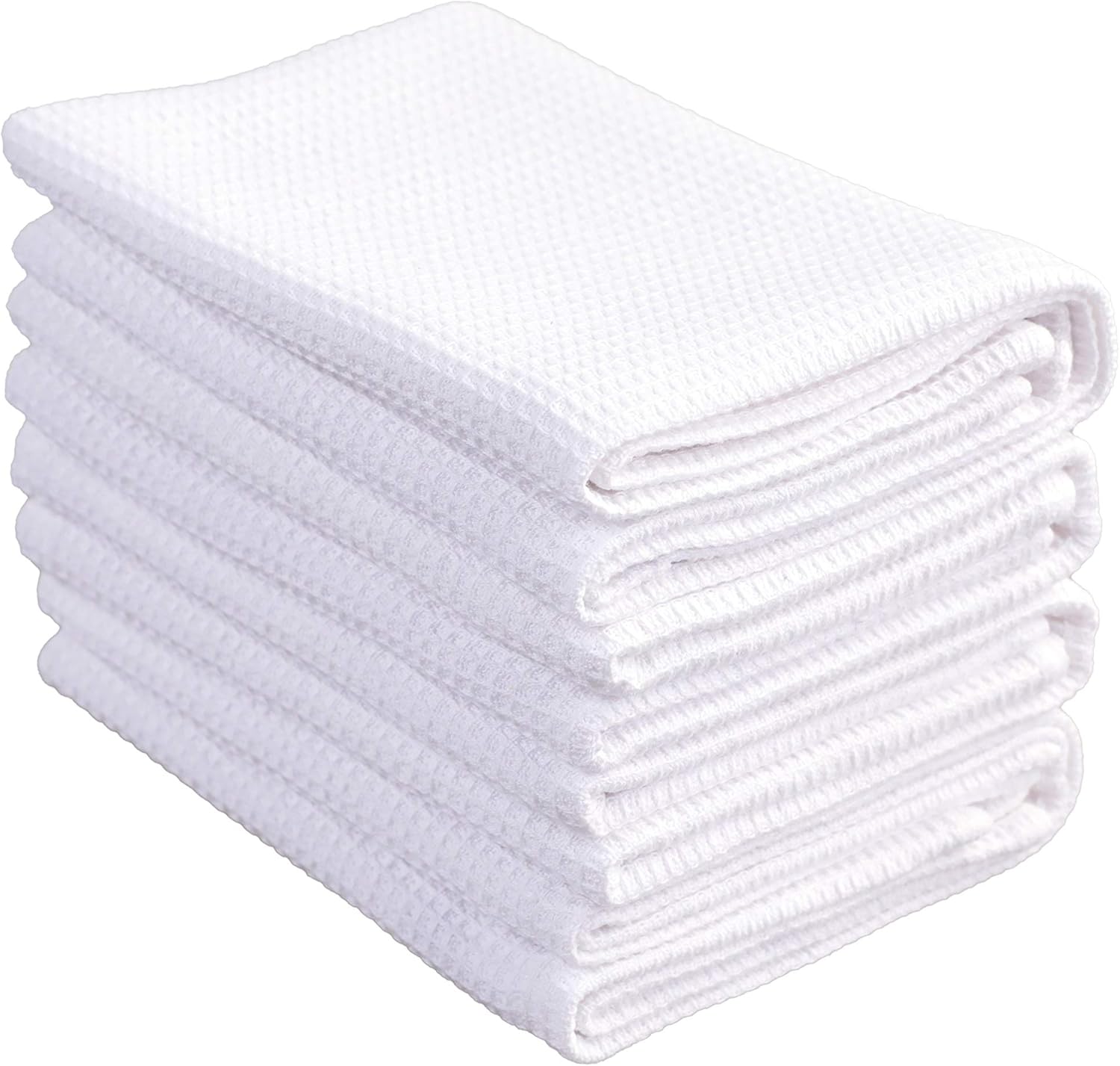 PY HOME & SPORTS Dish Towels Set, 100% Cotton Waffle Weave Kitchen Towels 4 Pieces, Super Absorbent Kitchen Hand Dish Cloths for Drying and Cleaning (17 x 25 Inches, Set of 4)