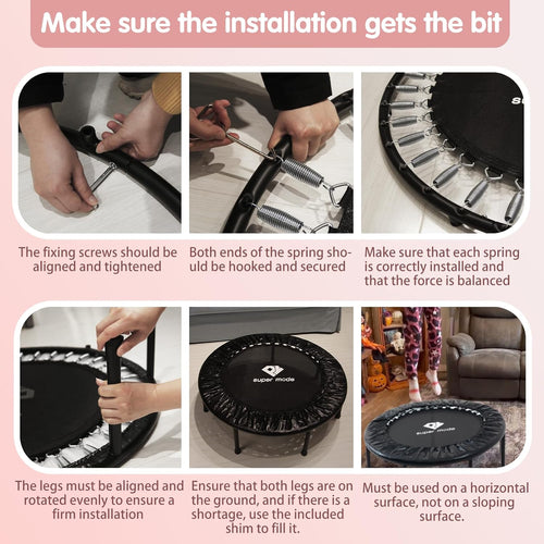 36 inches Toddler Trampoline - Upgraded Kids Trampoline Indoor for Ages Over 6 with 170lbs Max Load Capacity, One-Piece Jump Mat Design for Enhanced Stability