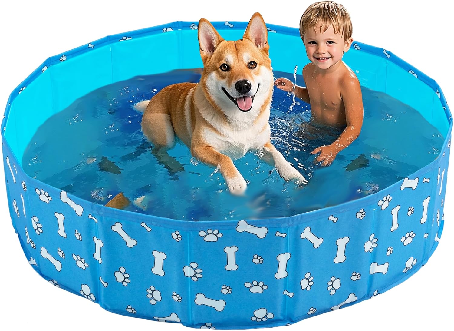 Foldable Dog Pet Bath Pool Collapsible Dog Pet Pool Bathing Tub Kiddie Pool Doggie Wading Pool for Puppy Small Medium Large Dogs Cats and Kids