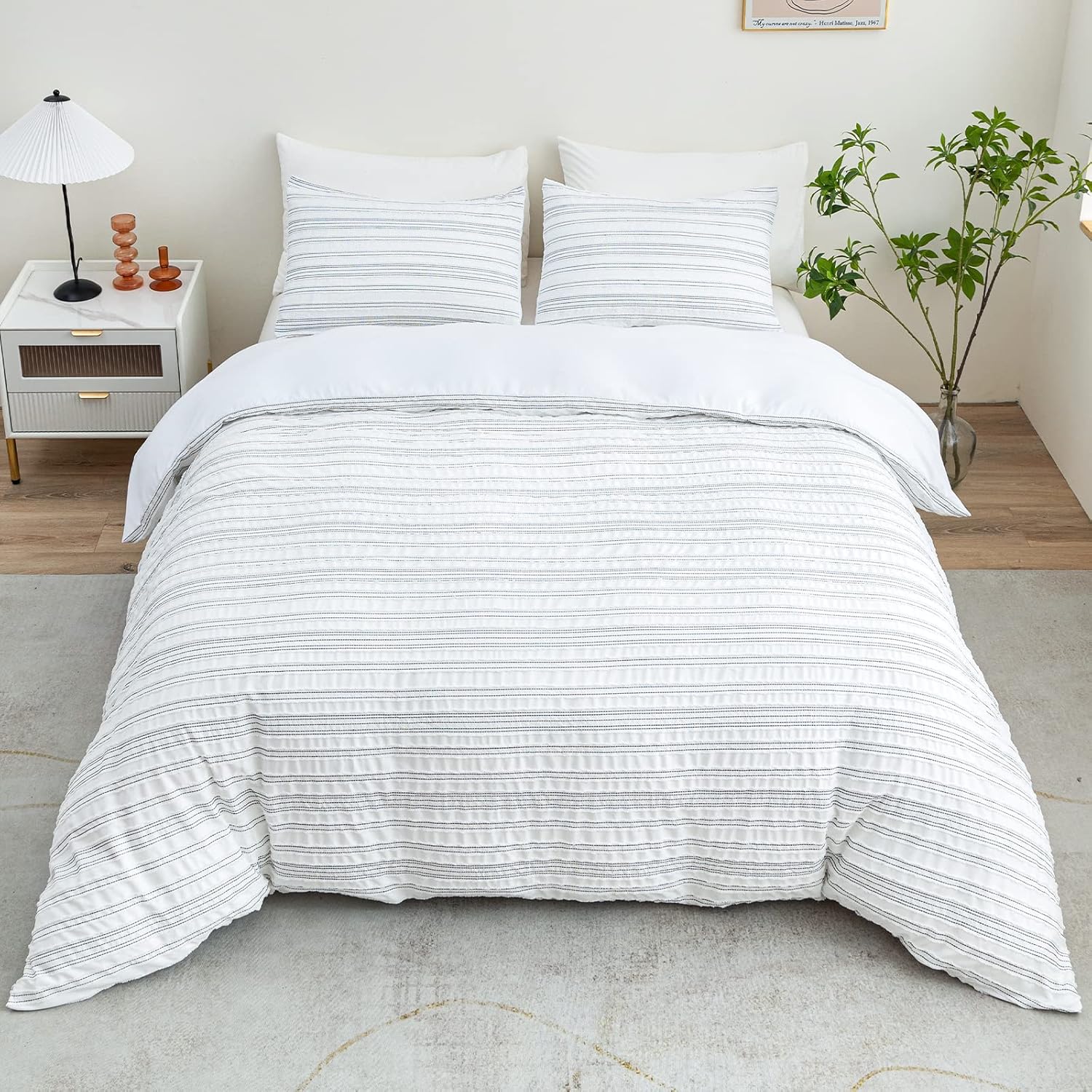 PY HOME & SPORTS 3 Pieces Bedding Duvet Cover Set, Pinch Pleated Queen Duvet Cover, Pintuck Comforter Quilt Cover with 2 Pillow Shams-Queen-90 X 90 inches-Pink