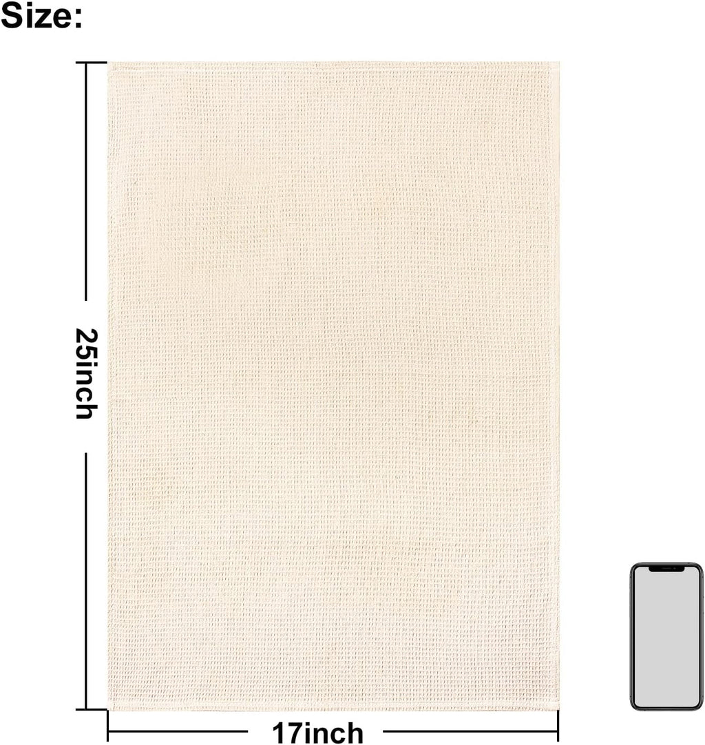 QUILTINA Dish Towels Set,100% Cotton Waffle Weave Kitchen Towels 6 Pack,17 x 25 Inches Dish Towels for Kitchen,Super Absorbent for Drying and Cleaning (Beige, Brown, Dark Grey)