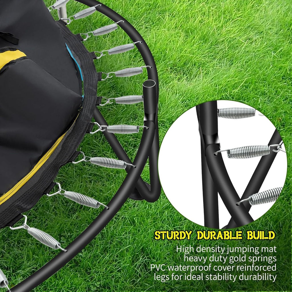 Trampoline for Kids, 5FT Adjustable for Toddler, Indoor/Outdoor Baby Trampoline with Enclosure Net, No-Gap Safe Design, Gifts for Boys & Girls