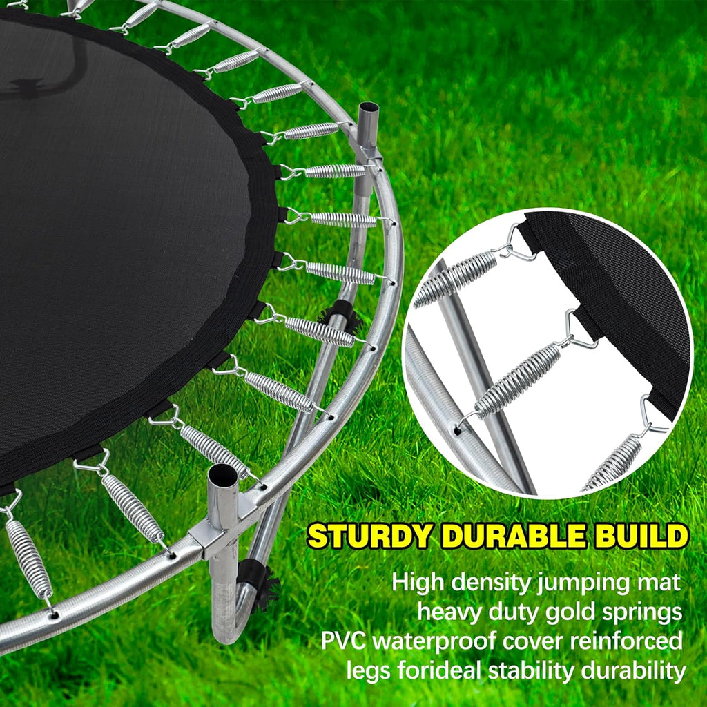 Trampoline for Kids, 5FT Adjustable for Toddler, Indoor/Outdoor Baby Trampoline with Enclosure Net, No-Gap Safe Design, Gifts for Boys & Girls