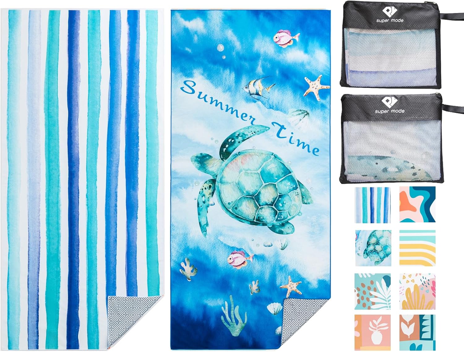 2 Pack Microfiber Beach Towel, Oversized Microfiber Pool Towel 75”x 35”, Sand-Free Beach Towel, Quick Drying Camping Towel, Super Absorbent Bath Blanket, Soft Breathable and Lightweight