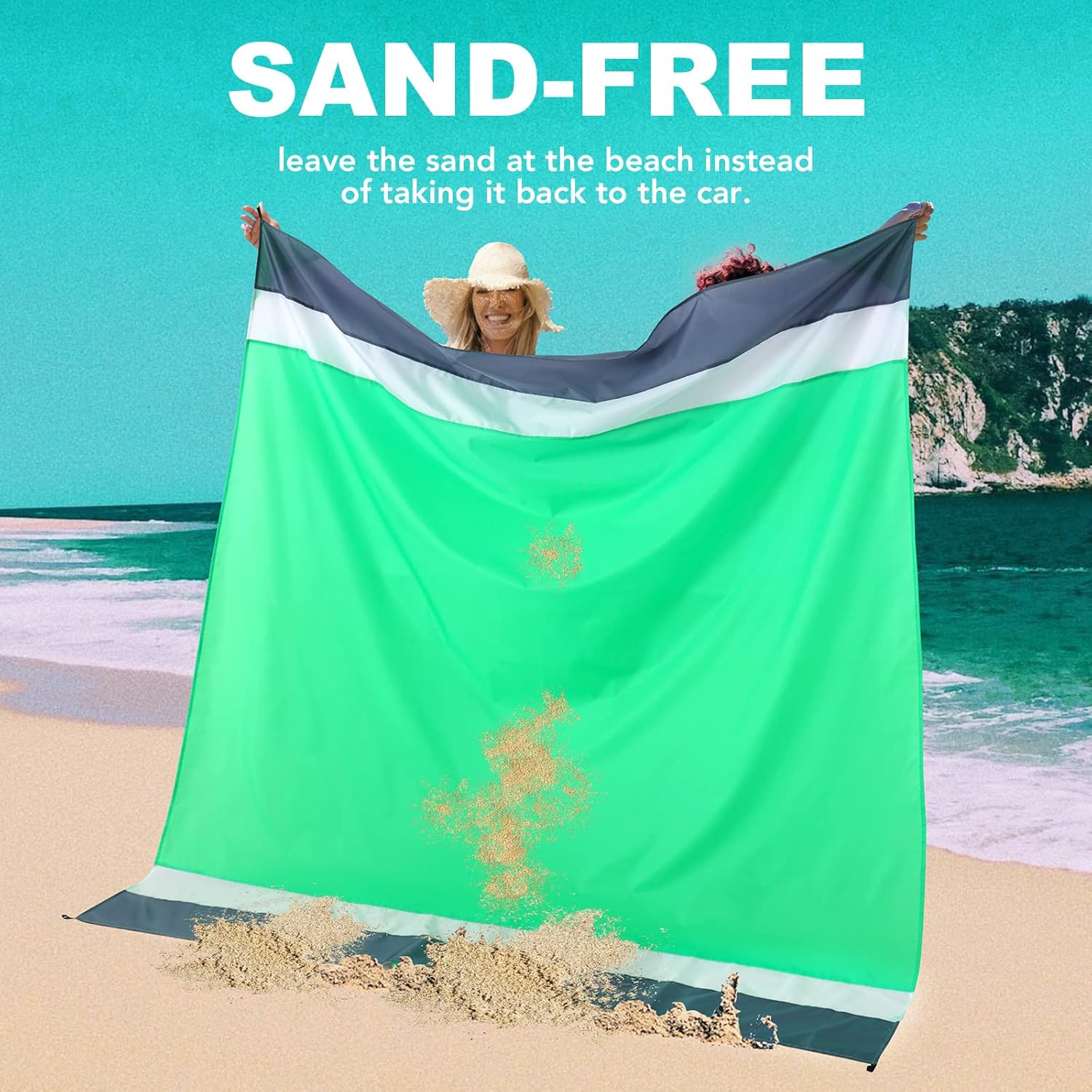 PY SUPER MODE Picnic Blanket Waterproof 78 × 82 inches - Extra Large Outdoor Beach Blanket Waterproof Sandproof, Lightweight & Portable Picnic Blankets for Camping Traveling Hiking