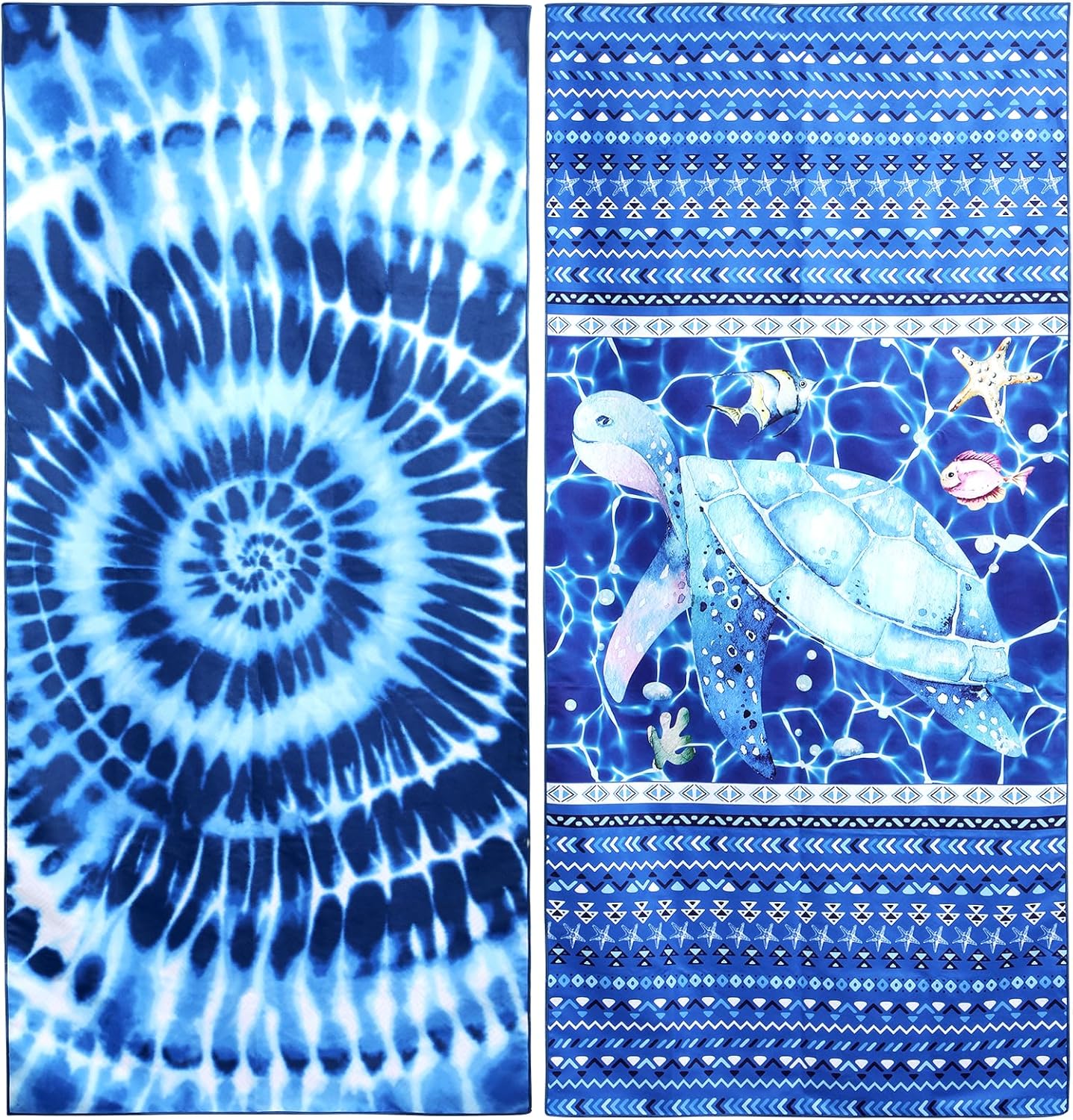 2 Pack Microfiber Beach Towel, Oversized Microfiber Pool Towel 75”x 35”, Sand-Free Beach Towel, Quick Drying Camping Towel, Super Absorbent Bath Blanket, Soft Breathable and Lightweight