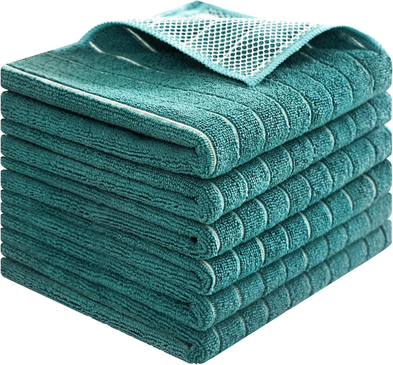 PY HOME & SPORTS Dish Towels Set, 100% Cotton Waffle Weave Kitchen Towels 4 Pieces, Super Absorbent Kitchen Hand Dish Cloths for Drying and Cleaning (17 x 25 Inches, Set of 4)