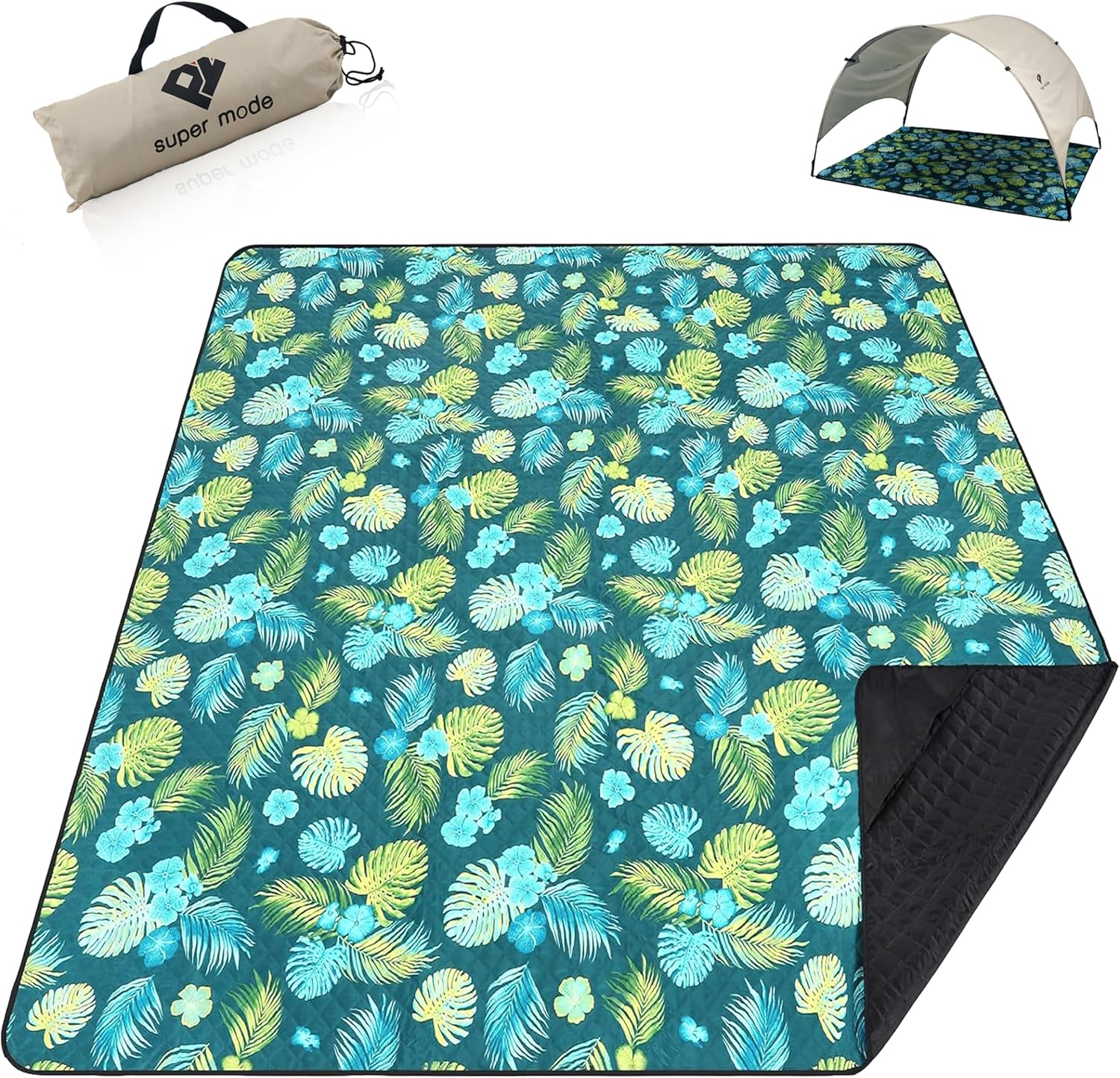 PY SUPER MODE Picnic Blanket Waterproof 78 × 82 inches - Extra Large Outdoor Beach Blanket Waterproof Sandproof, Lightweight & Portable Picnic Blankets for Camping Traveling Hiking